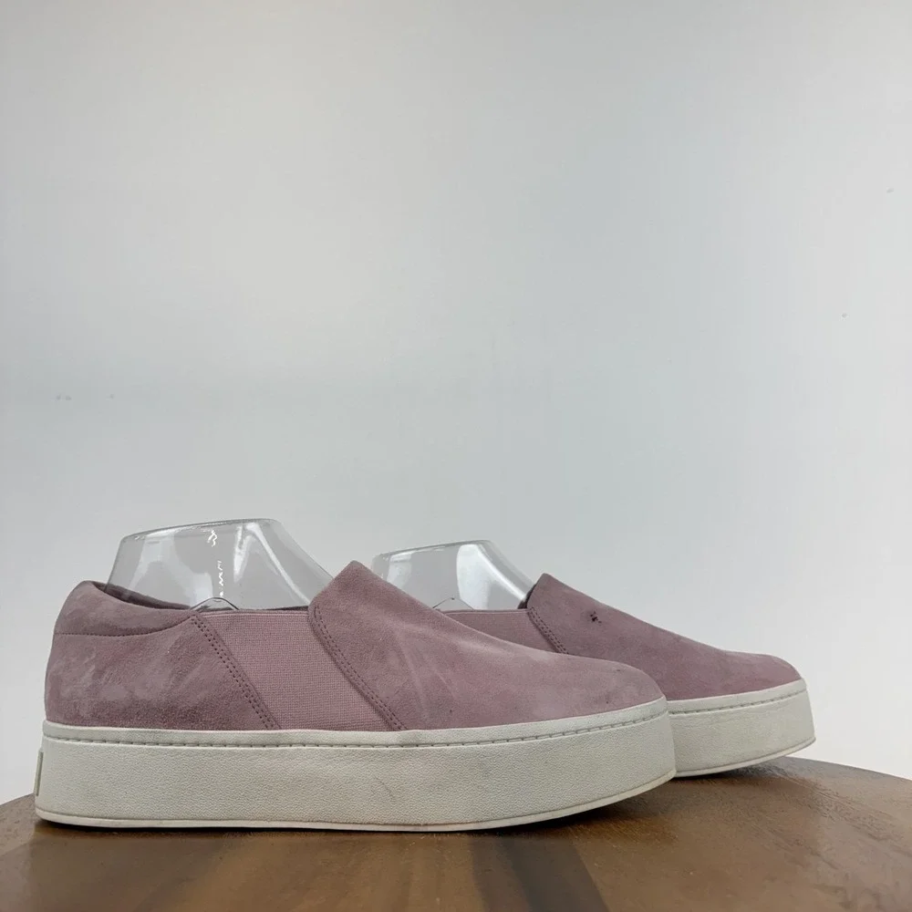 Womens‎ Vince Warren Purple Leather Slip On Platform Casual Sneakers Size 10 M
